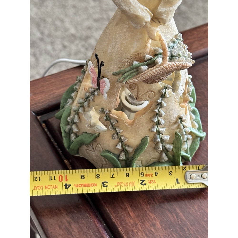 Vintage Ceramic Garden Fairy Butterfly Floral Table Desk Lamp Night Light - Picture 12 of 16
